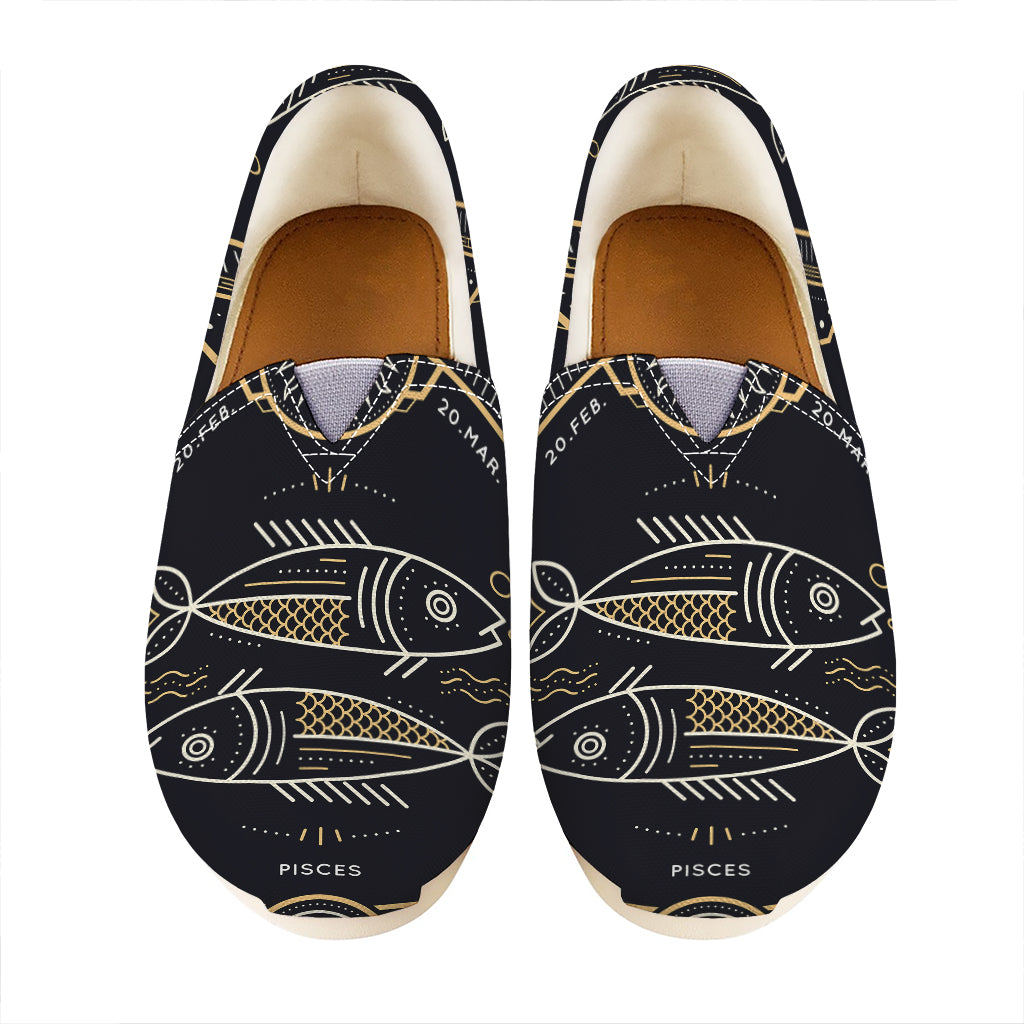 Vintage Pisces Zodiac Sign Print Casual Shoes