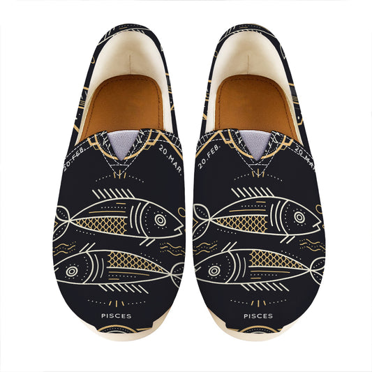 Vintage Pisces Zodiac Sign Print Casual Shoes