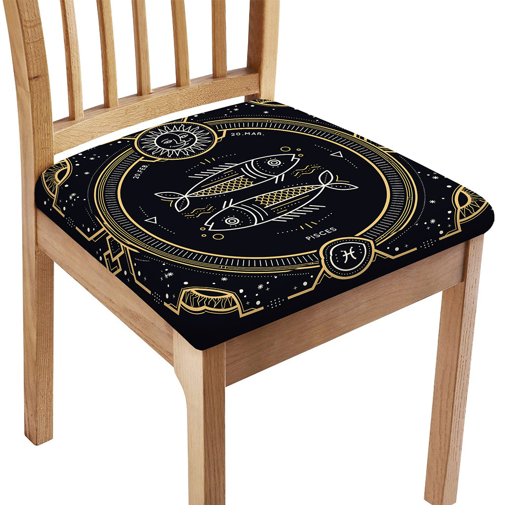 Vintage Pisces Zodiac Sign Print Chair Cushion Cover