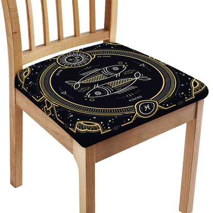 Vintage Pisces Zodiac Sign Print Chair Cushion Cover