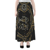 Vintage Pisces Zodiac Sign Print Chiffon Maxi Skirt