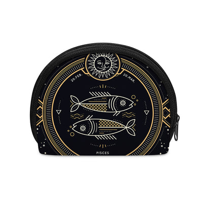 Vintage Pisces Zodiac Sign Print Coin Purse