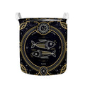 Vintage Pisces Zodiac Sign Print Collapsible Laundry Basket
