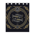 Vintage Pisces Zodiac Sign Print Curtain