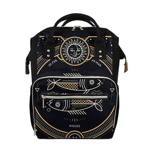 Vintage Pisces Zodiac Sign Print Diaper Bag