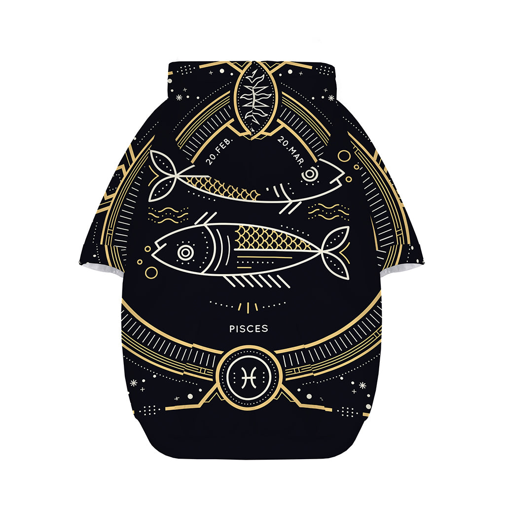 Vintage Pisces Zodiac Sign Print Dog Zip Up Hoodie