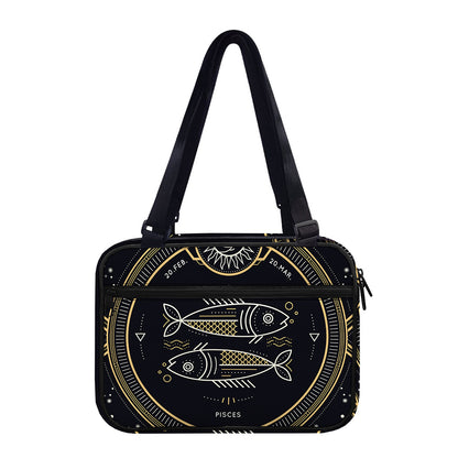 Vintage Pisces Zodiac Sign Print Double Strap Bible Bag