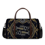 Vintage Pisces Zodiac Sign Print Duffle Bag
