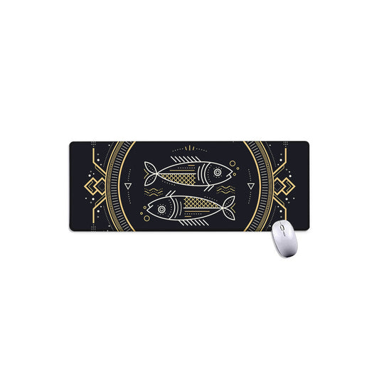 Vintage Pisces Zodiac Sign Print Extended Mouse Pad