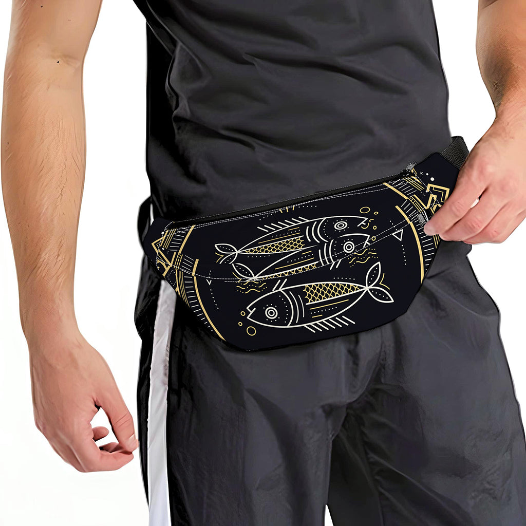 Vintage Pisces Zodiac Sign Print Fanny Pack