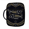 Vintage Pisces Zodiac Sign Print Front Pocket Bible Bag