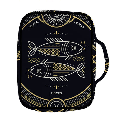 Vintage Pisces Zodiac Sign Print Front Pocket Bible Bag