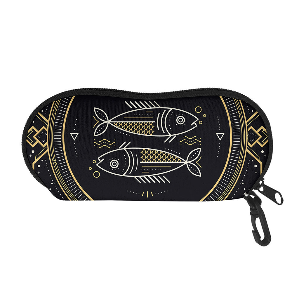 Vintage Pisces Zodiac Sign Print Glasses Case