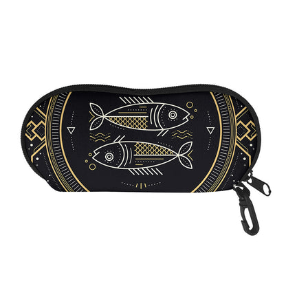 Vintage Pisces Zodiac Sign Print Glasses Case