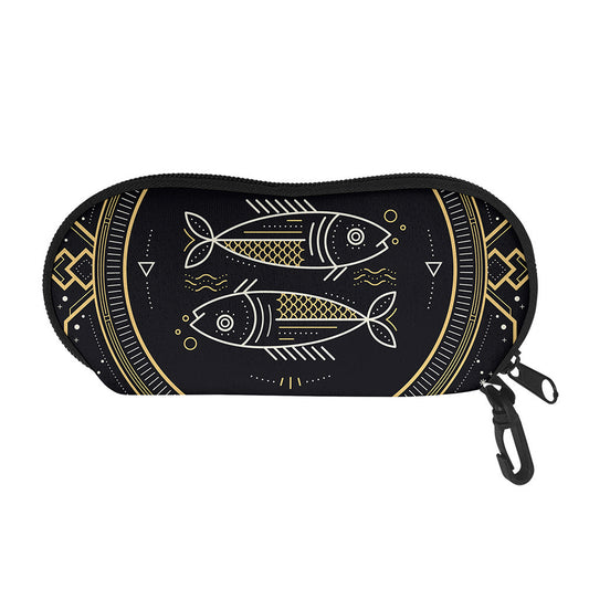 Vintage Pisces Zodiac Sign Print Glasses Case