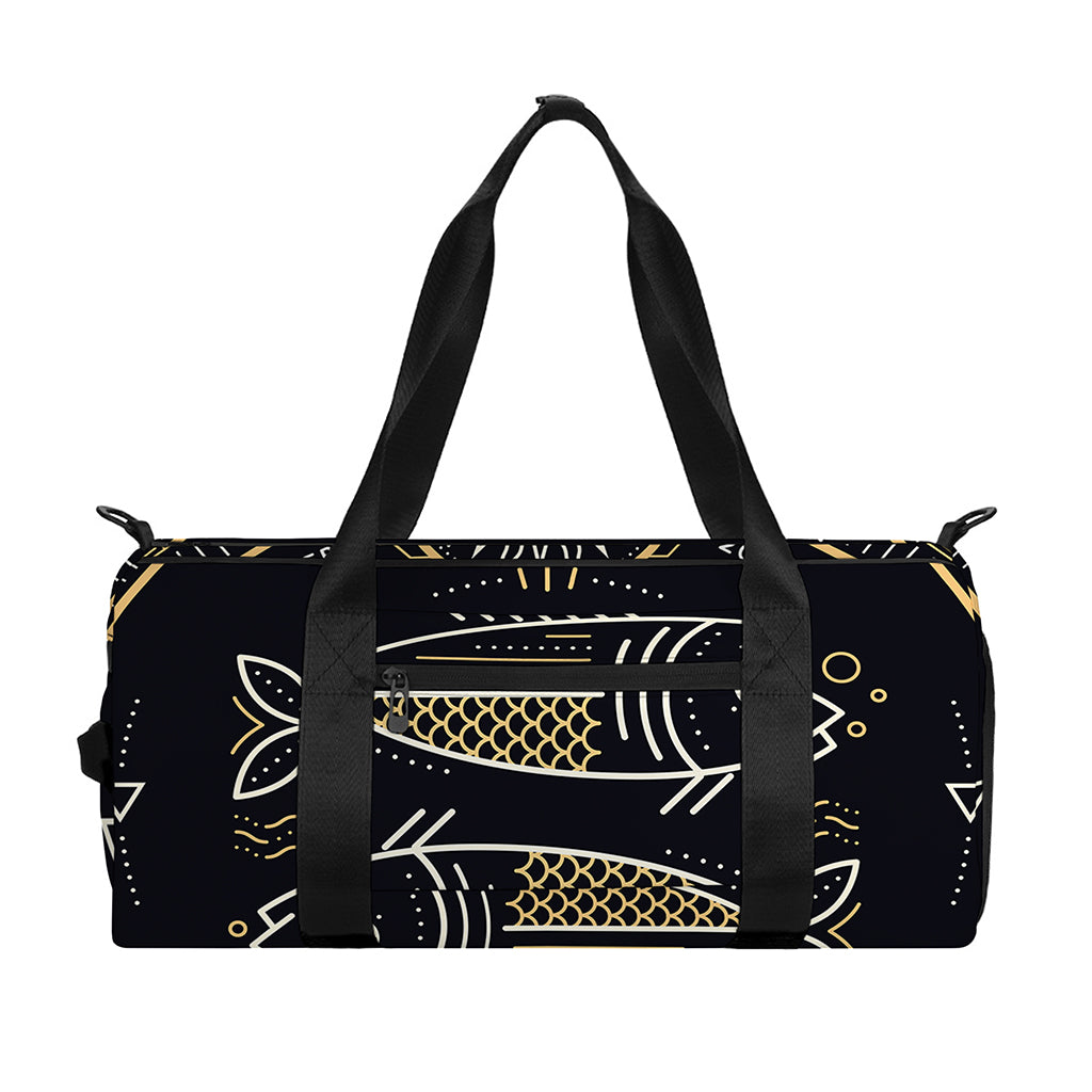 Vintage Pisces Zodiac Sign Print Gym Bag