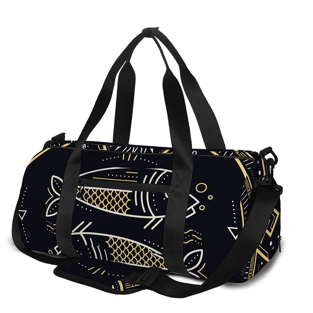 Vintage Pisces Zodiac Sign Print Gym Bag