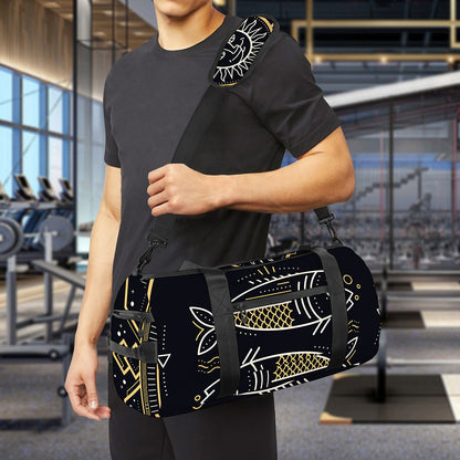 Vintage Pisces Zodiac Sign Print Gym Bag