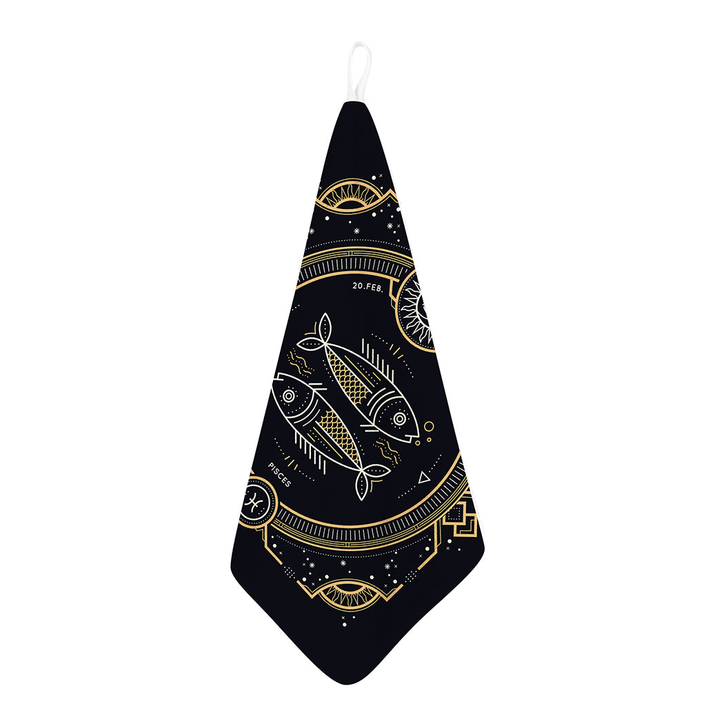 Vintage Pisces Zodiac Sign Print Hand Towel