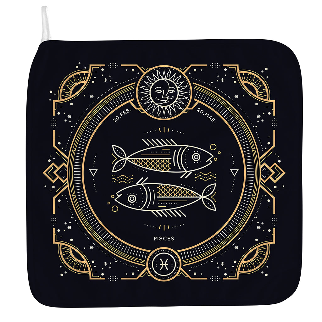 Vintage Pisces Zodiac Sign Print Hand Towel