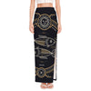 Vintage Pisces Zodiac Sign Print High Slit Maxi Skirt