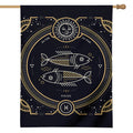 Vintage Pisces Zodiac Sign Print House Flag