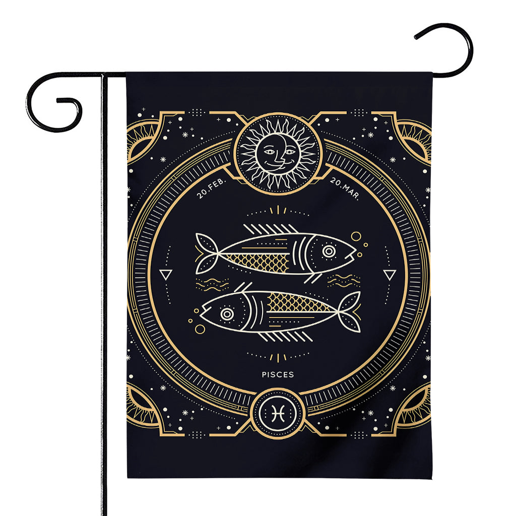 Vintage Pisces Zodiac Sign Print House Flag