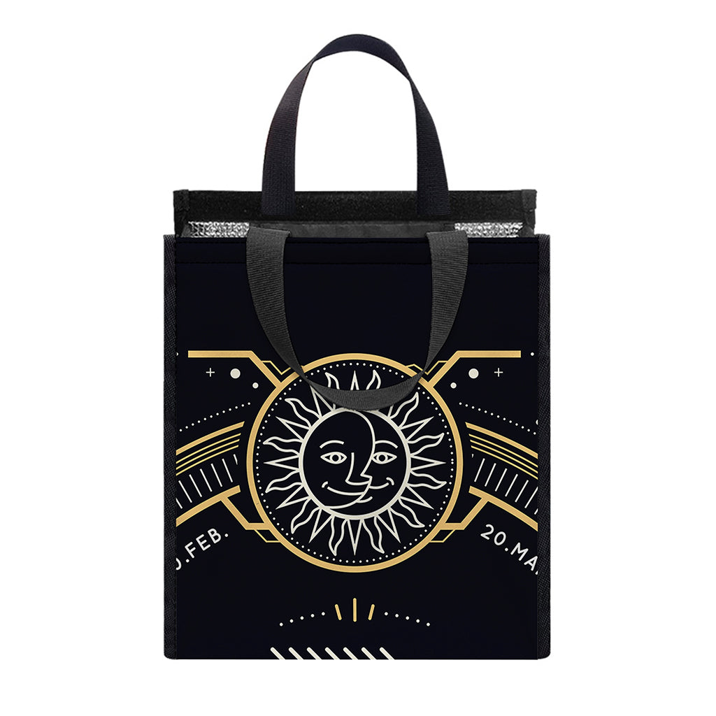 Vintage Pisces Zodiac Sign Print Insulated Lunch Tote