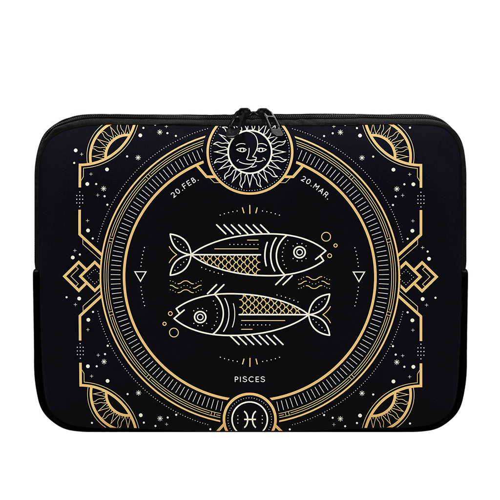 Vintage Pisces Zodiac Sign Print Laptop Sleeve