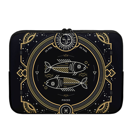 Vintage Pisces Zodiac Sign Print Laptop Sleeve
