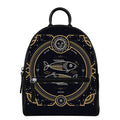 Vintage Pisces Zodiac Sign Print Leather Backpack