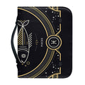 Vintage Pisces Zodiac Sign Print Leather Bible Cover