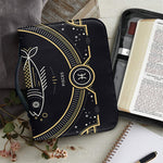 Vintage Pisces Zodiac Sign Print Leather Bible Cover