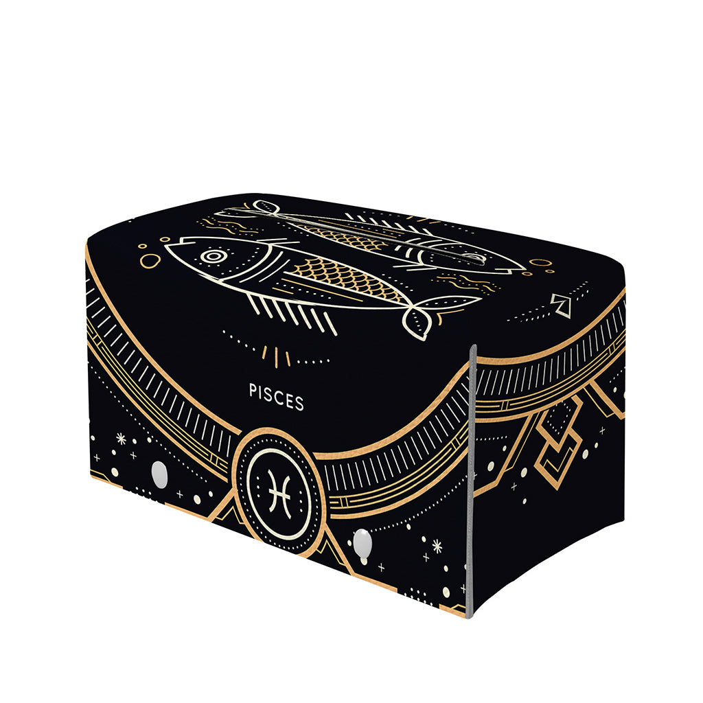 Vintage Pisces Zodiac Sign Print Leather Tissue Box Cover