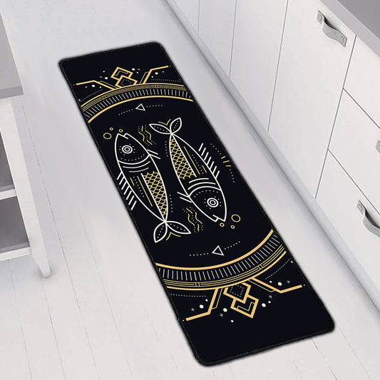Vintage Pisces Zodiac Sign Print Long Kitchen Mat