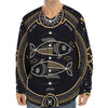 Vintage Pisces Zodiac Sign Print Long Sleeve Baseball Jersey