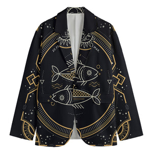 Vintage Pisces Zodiac Sign Print Men's Blazer