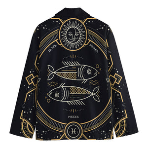 Vintage Pisces Zodiac Sign Print Men's Blazer