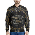 Vintage Pisces Zodiac Sign Print Men's Bomber Jacket