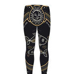 Vintage Pisces Zodiac Sign Print Men's leggings