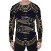 Vintage Pisces Zodiac Sign Print Men's Long Sleeve T-Shirt