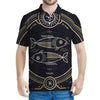 Vintage Pisces Zodiac Sign Print Men's Polo Shirt