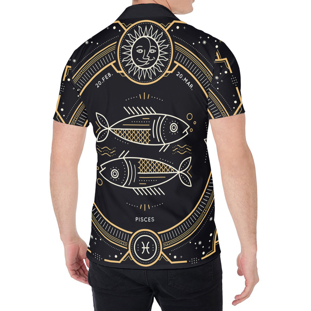 Vintage Pisces Zodiac Sign Print Men's Shirt