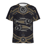 Vintage Pisces Zodiac Sign Print Men's Sports T-Shirt