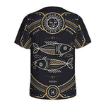 Vintage Pisces Zodiac Sign Print Men's Sports T-Shirt