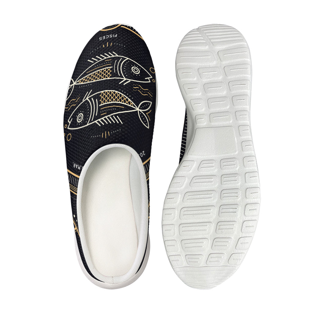 Vintage Pisces Zodiac Sign Print Mesh Casual Shoes