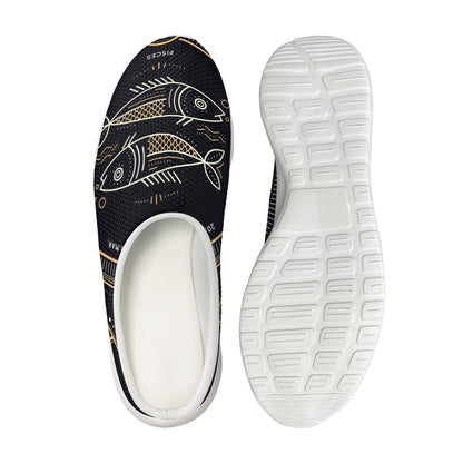 Vintage Pisces Zodiac Sign Print Mesh Casual Shoes