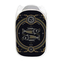 Vintage Pisces Zodiac Sign Print Mesh Laundry Hamper