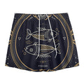 Vintage Pisces Zodiac Sign Print Mesh Shorts