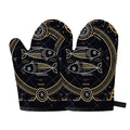 Vintage Pisces Zodiac Sign Print Oven Mitts